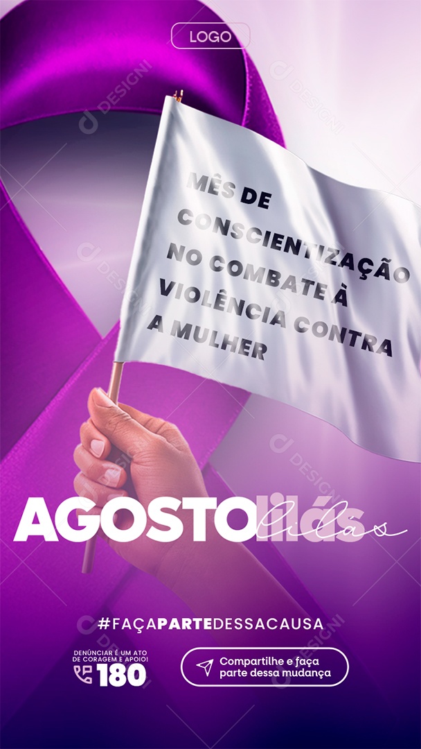 Story Agosto Lilás Social Media PSD Editável