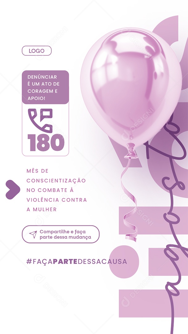 Story Agosto Lilás Denúncias Social Media PSD Editável