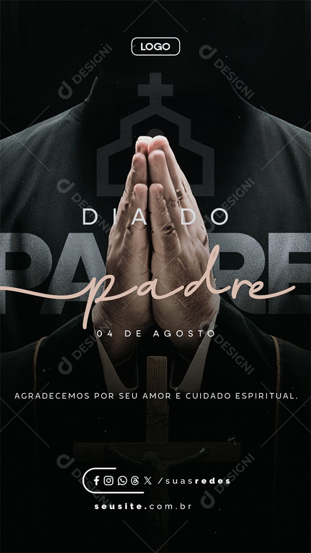 Story Dia do Padre 4 de Agosto Social Media PSD Editável