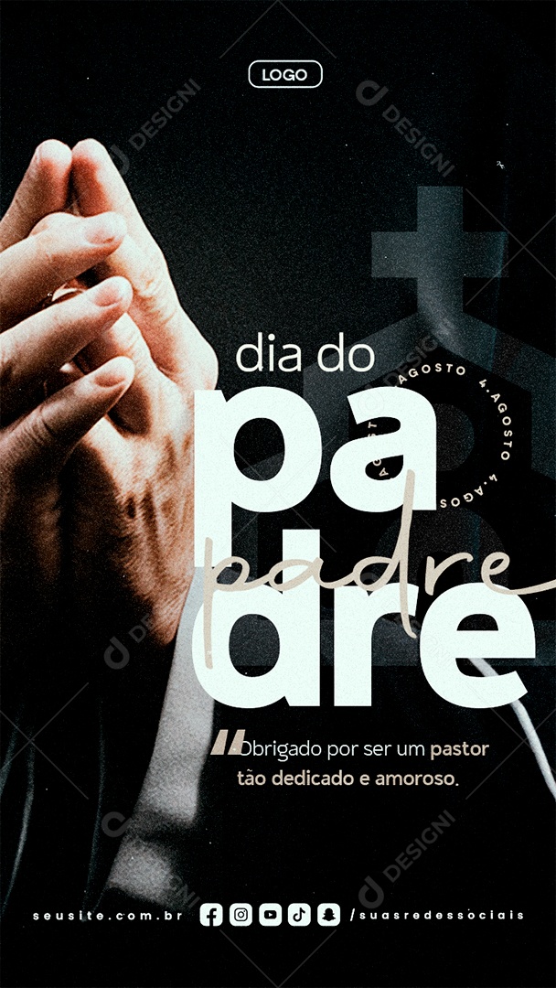 Story Dia do Padre 4 de Agosto Social Media PSD Editável