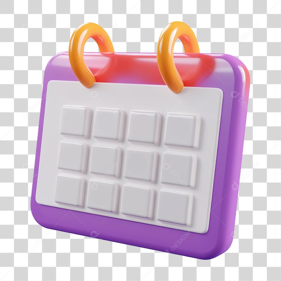 Elemento 3D Calendário PNG Transparente