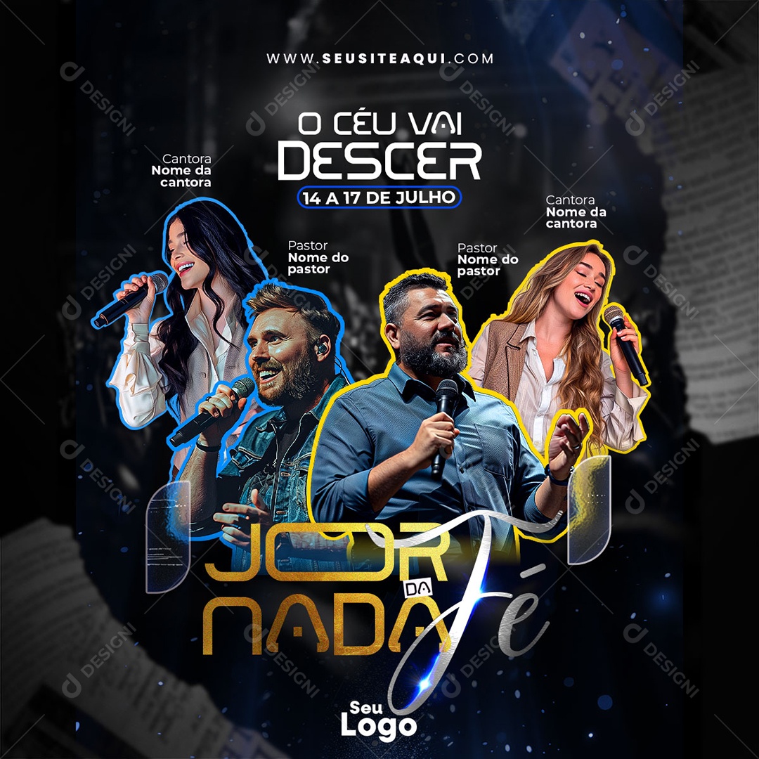 Gospel Agenda Jornada da Fé Social Media PSD Editável