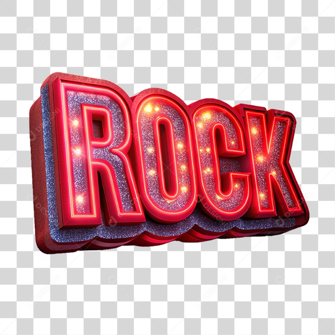 Selo 3D Rock Led Luzes PNG Transparente