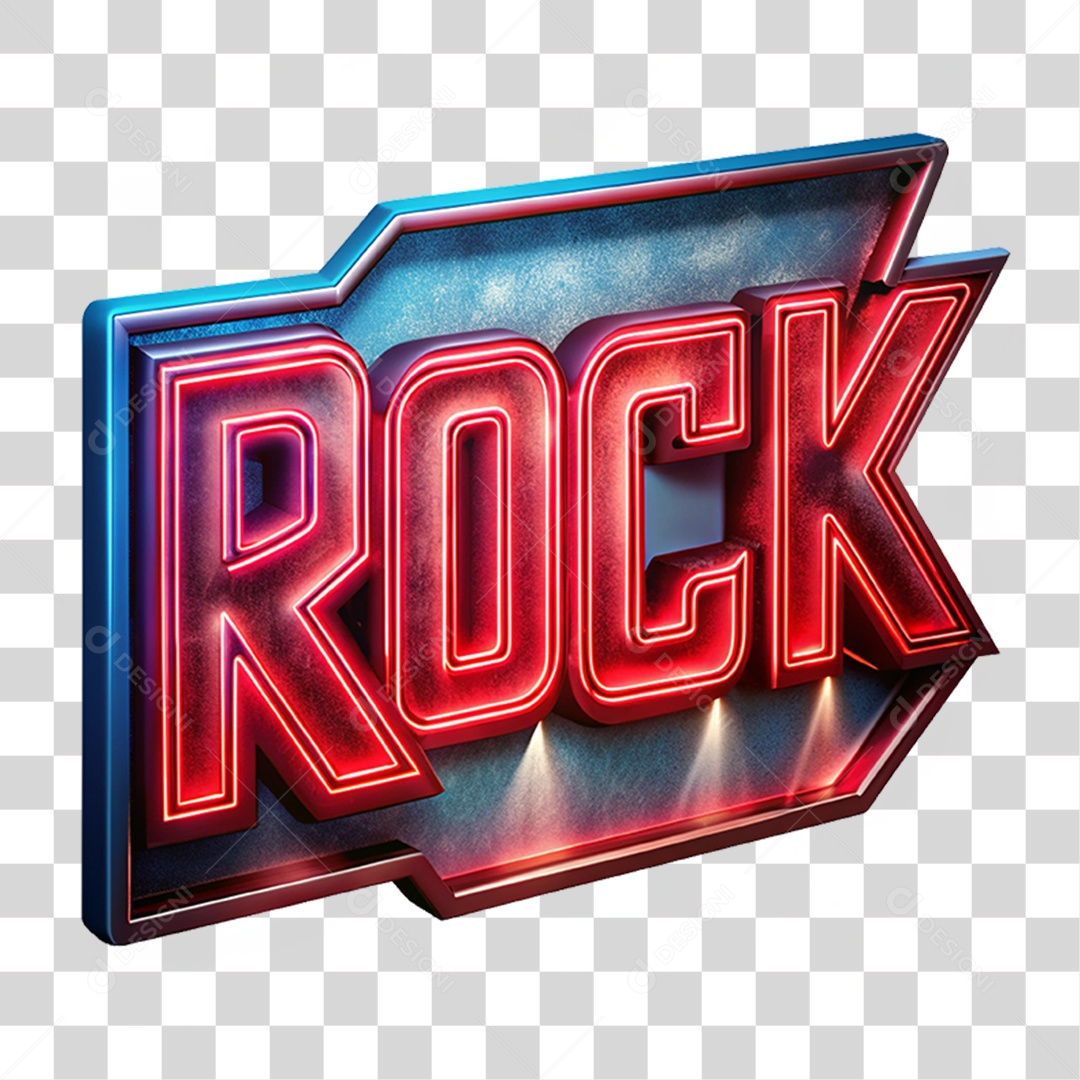 Selo 3D Rock Led Luzes PNG Transparente