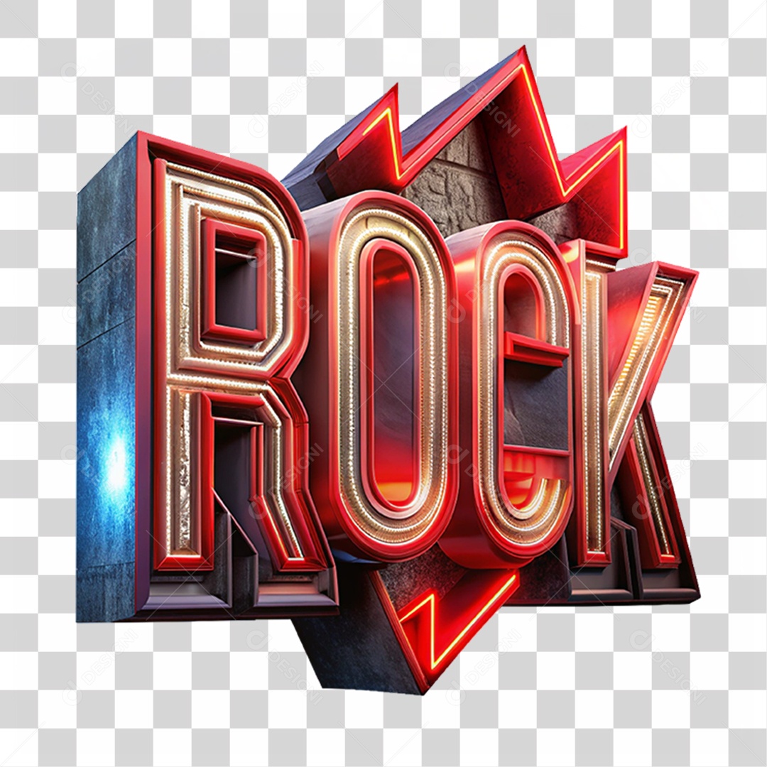 Selo 3D Rock Led Luzes PNG Transparente