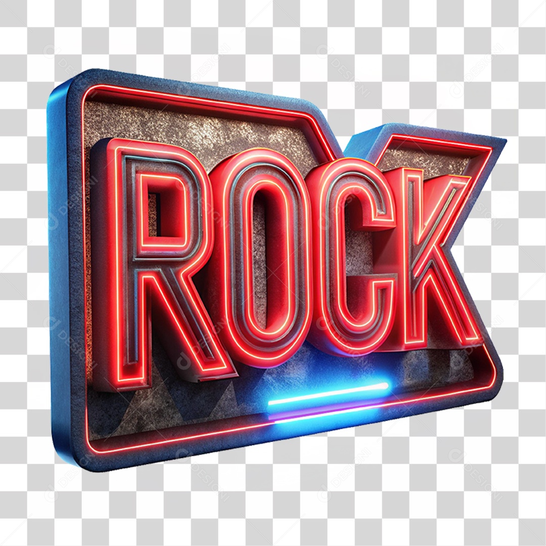 Selo 3D Rock Led Luzes PNG Transparente