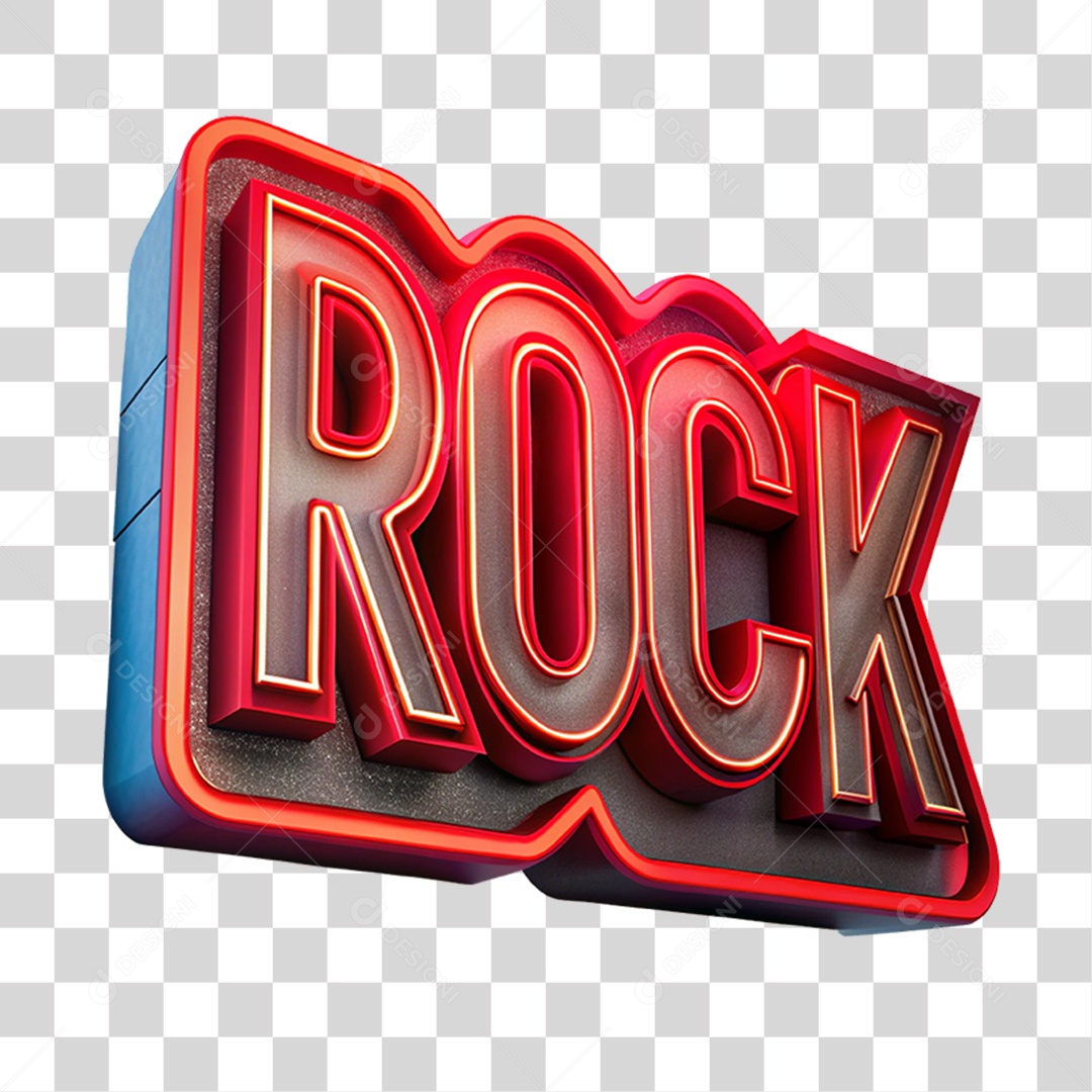 Selo 3D Rock Led Luzes PNG Transparente