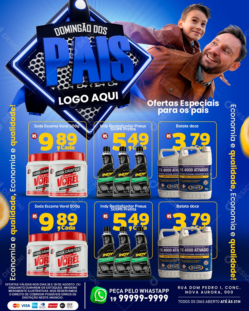 Domingão do Pais Encarte Social Media PSD Editável