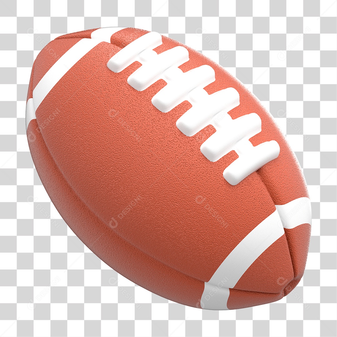 Bola De Futebol Americano Elemento 3D Para Composição PNG Transparente