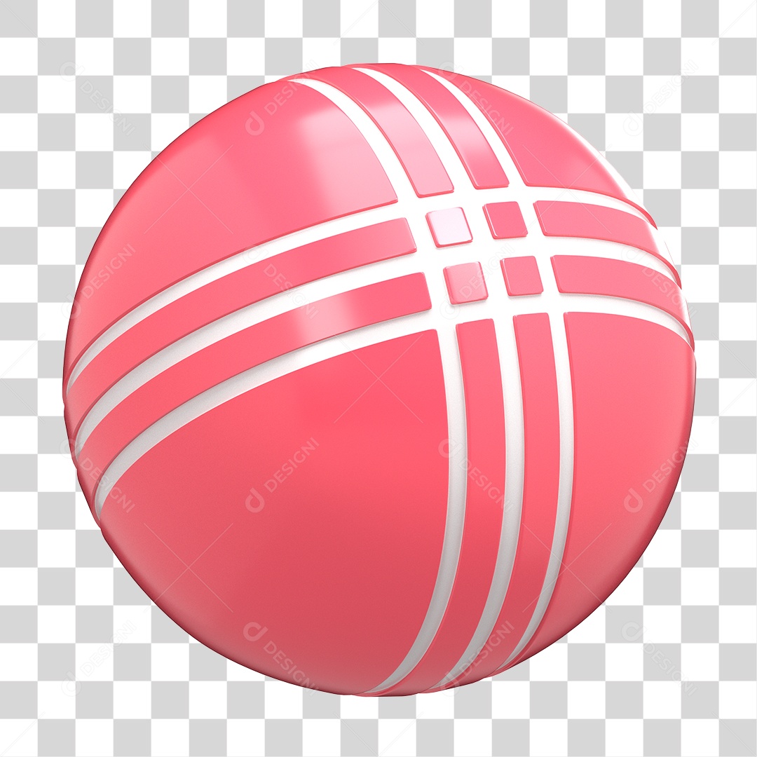 Bola De Criket Elemento 3D Para Composição PNG Transparente