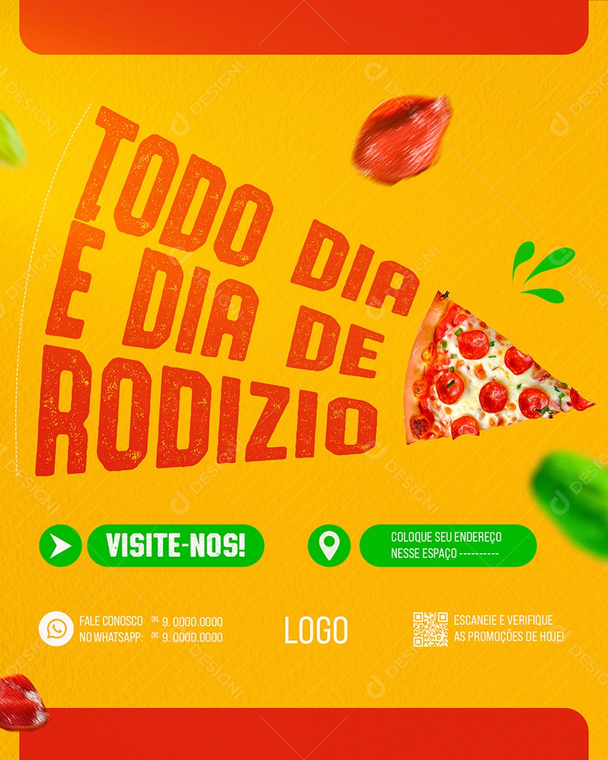 Todo Dia de Rodízio Social Media PSD Editável