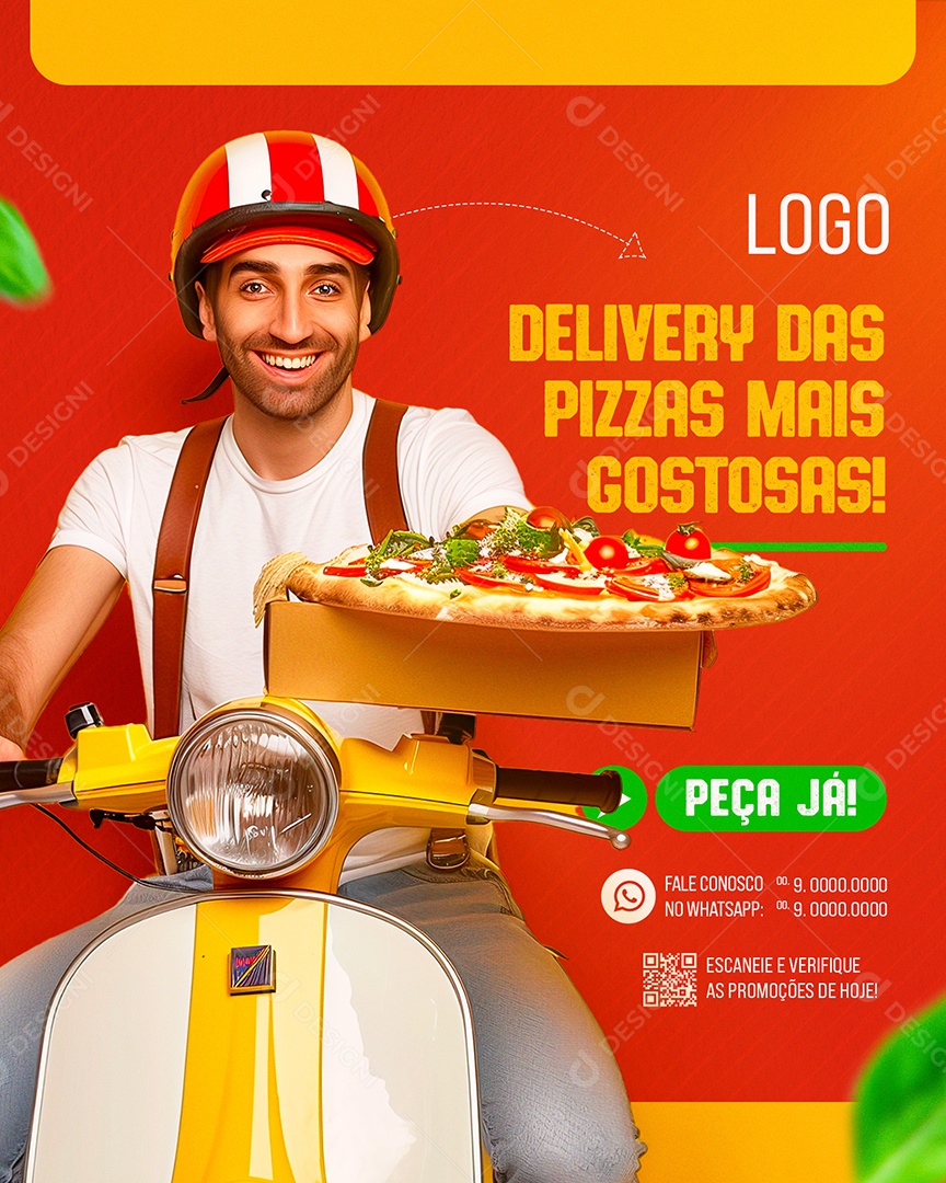 Delivery das Pizzas mais Gostosas Social Media PSD Editável