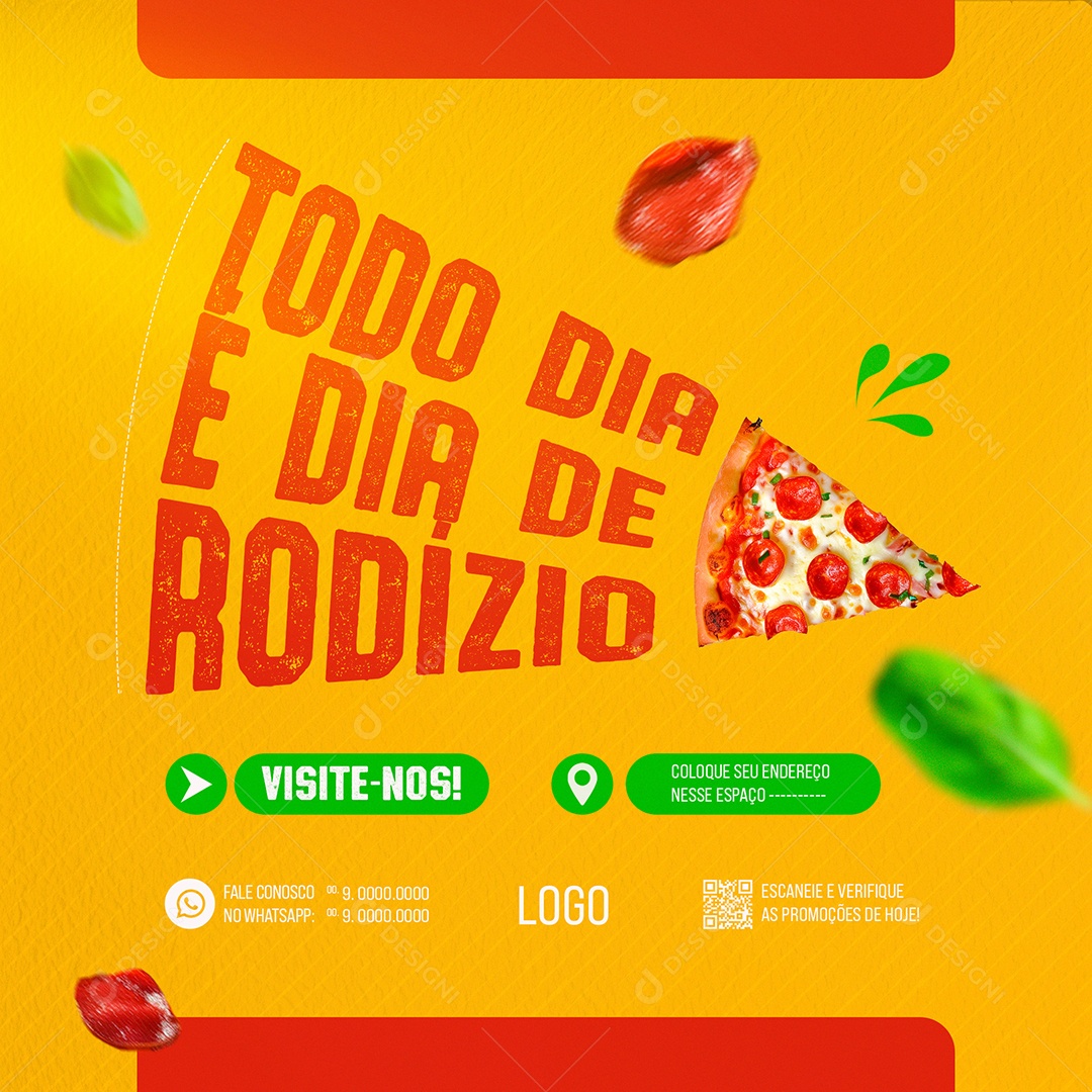 Feed Todo Dia de Rodízio Social Media PSD Editável