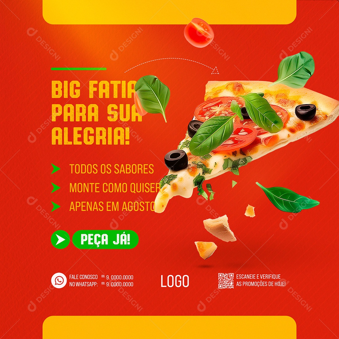 Feed Big Fatia para sua Alegria Social Media PSD Editável