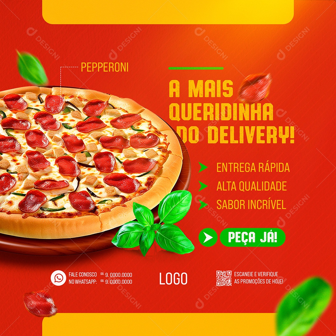 Feed A mais Queridinha do Delivery Social Media PSD Editável