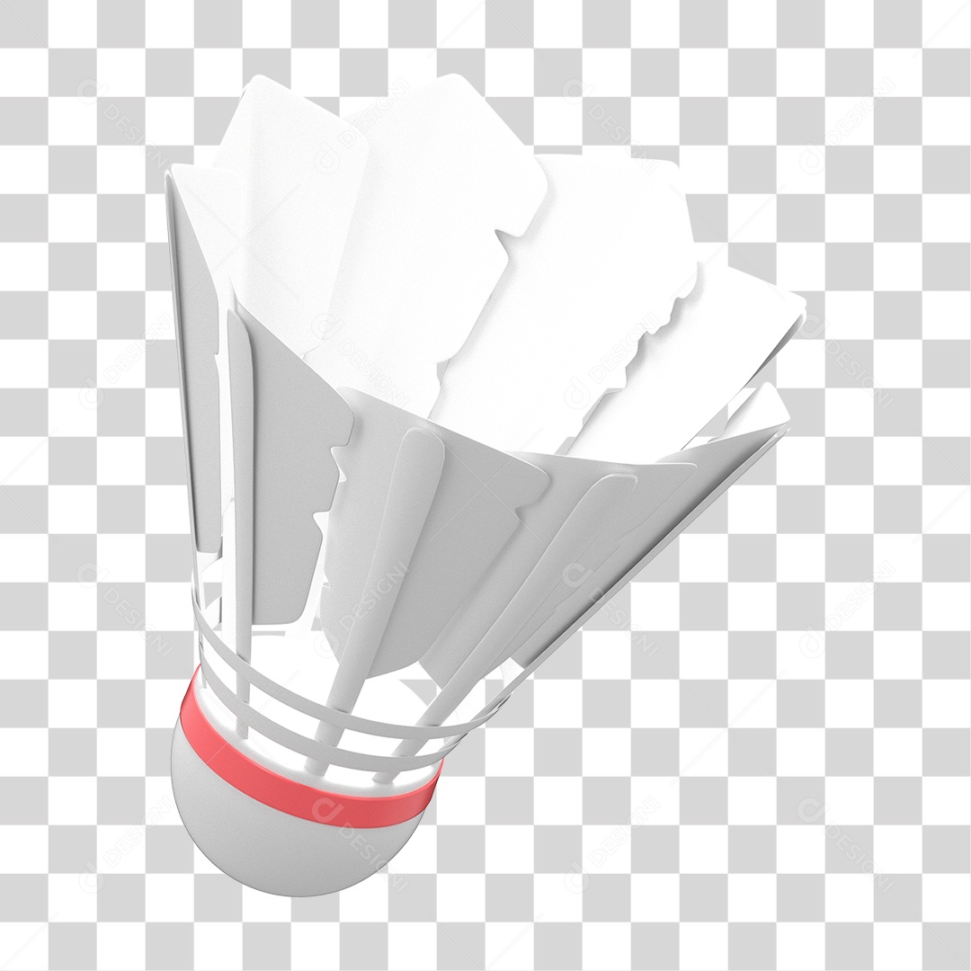 Peteca Branca com Listra Vermelha Para Composição PNG Transparente