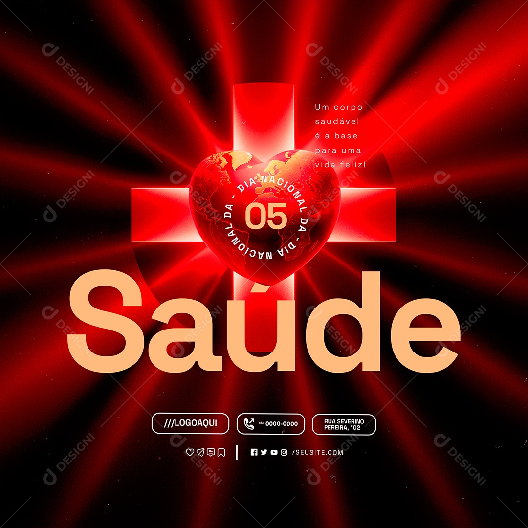 Social Media Dia Nacional da Saúde 05 de Agosto PSD Editável
