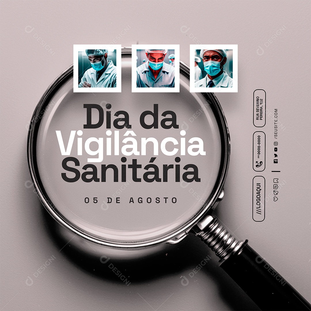 Dia da Vigilância Sanitária 05 de Agosto Social Media PSD Editável