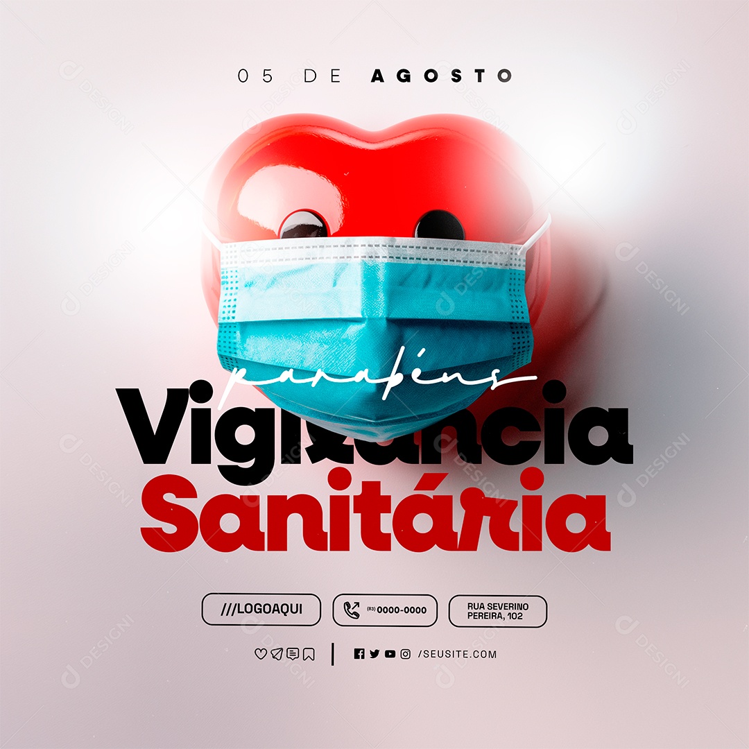 Dia da Vigilância Sanitária 05 de Agosto Social Media PSD Editável