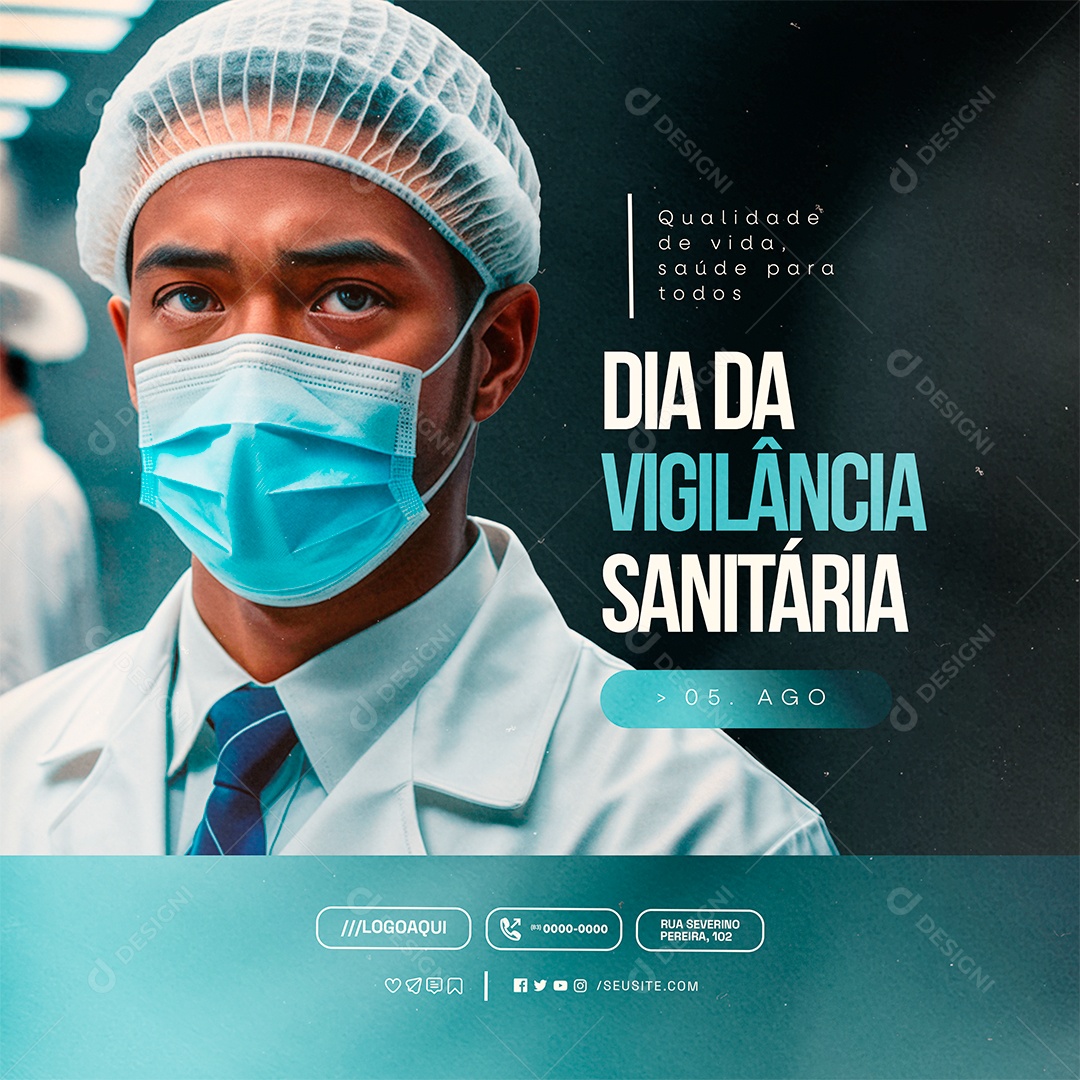 Social Media Dia da Vigilância Sanitária 05 de Agosto PSD Editável