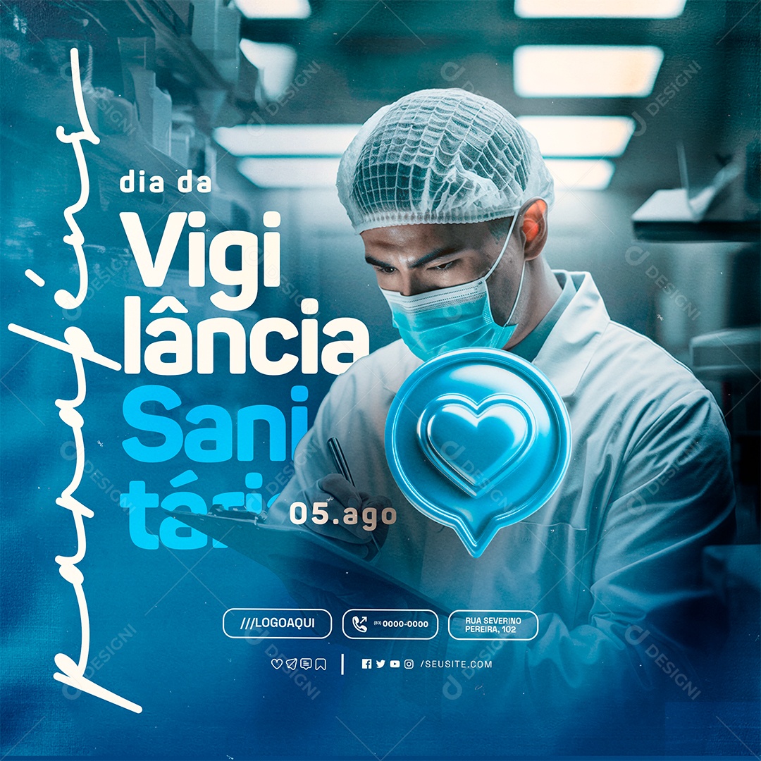 Dia da Vigilância Sanitária 05 de Agosto Social Media PSD Editável