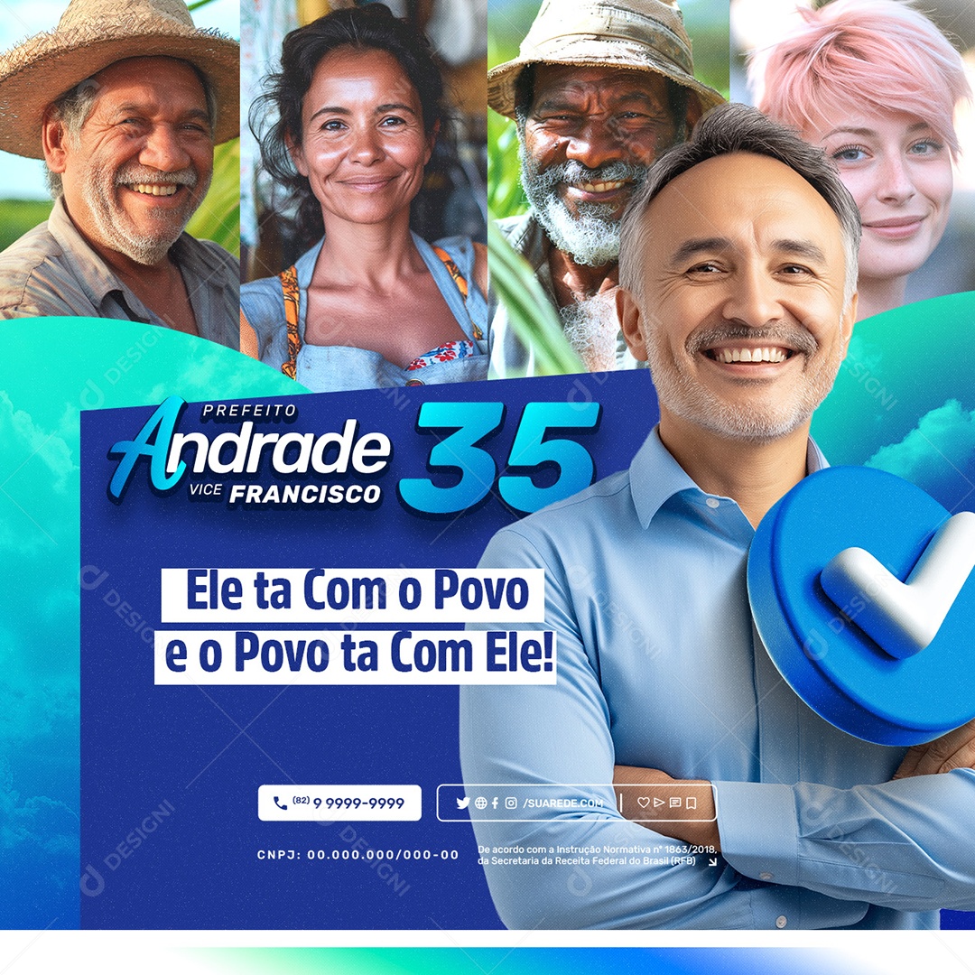Eleição 2024 Prefeito Andrade Social Media PSD Editável