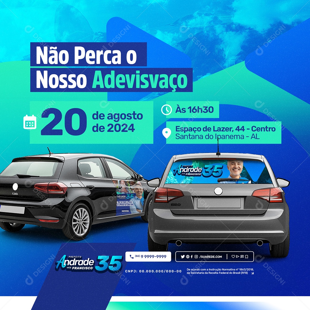 Eleição 2024 Prefeito Andrade Social Media PSD Editável