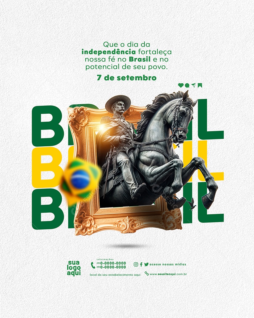 Social Media Dia da Independência Do Brasil 07 De Setembro PSD Editável