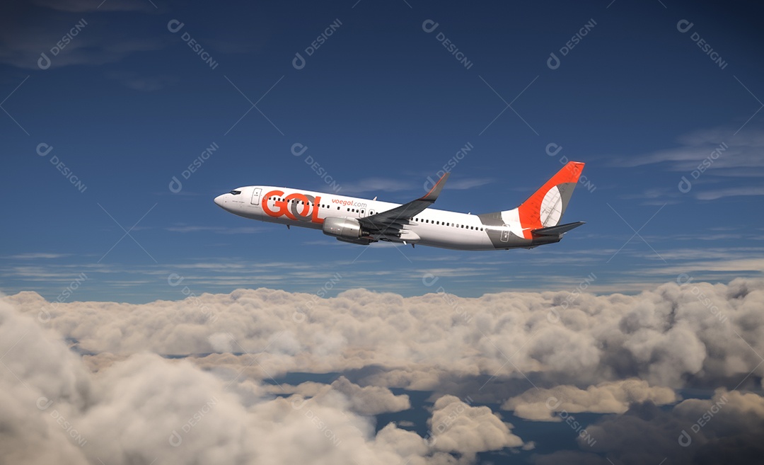 Avião da gol sobrevoando pelo céu