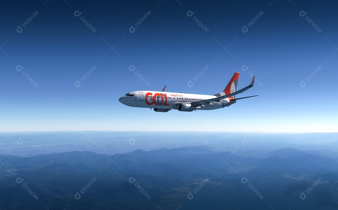 Avião da gol sobrevoando pelo céu