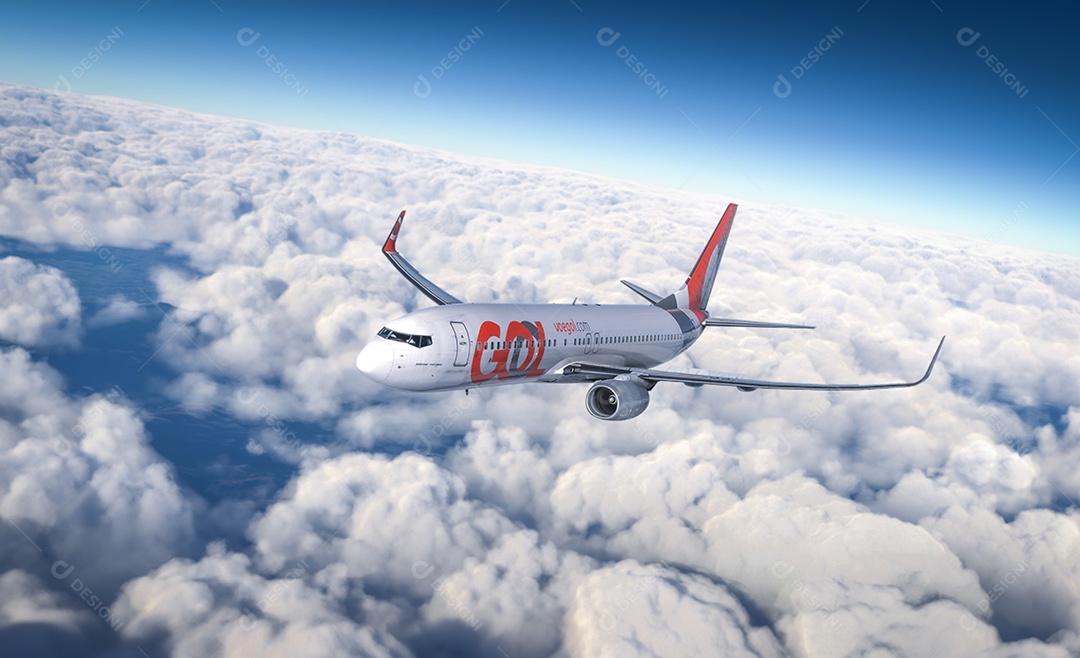 Avião da gol sobrevoando pelo céu