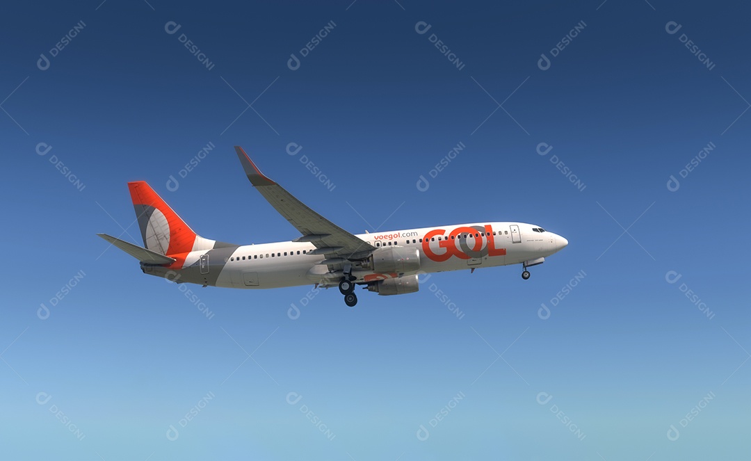 Avião da gol sobrevoando pelo céu