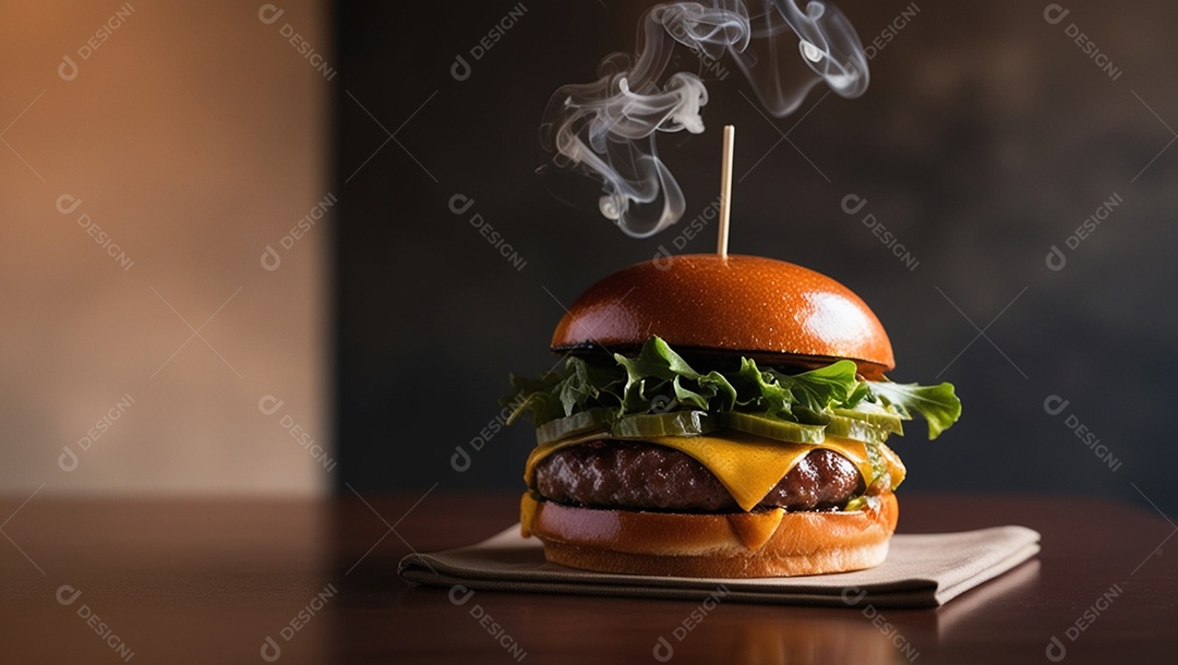 Hambúrguer com pão de carne e legumes