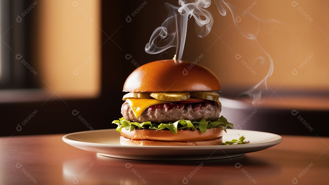 Hambúrguer gourmet no prato