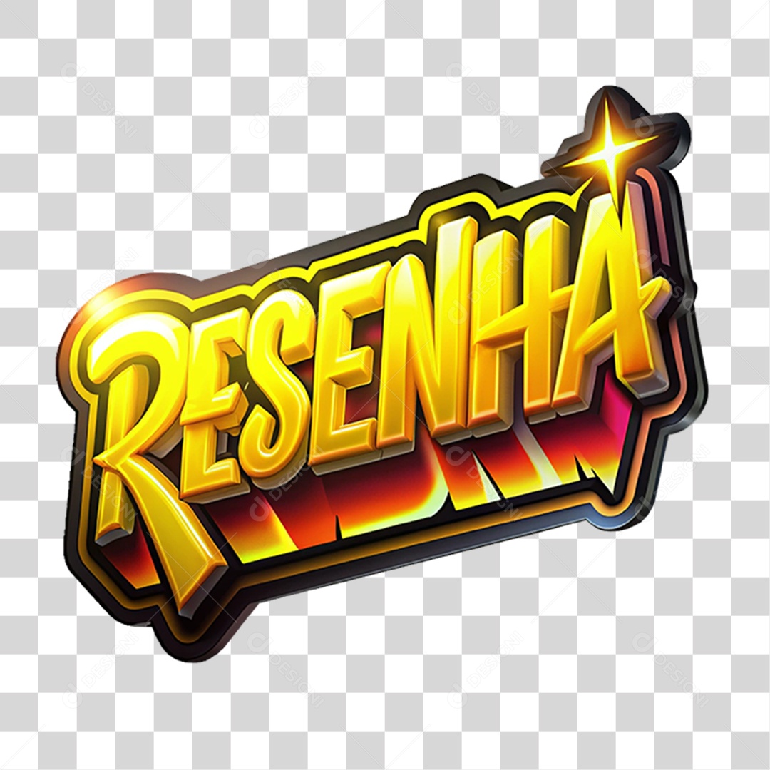 Selo 3D Resenha PNG Transparente