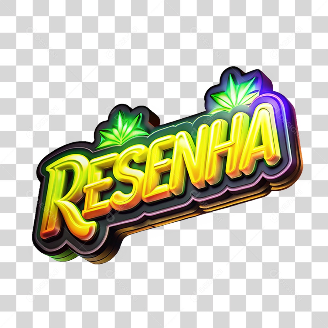 Selo 3D Resenha PNG Transparente