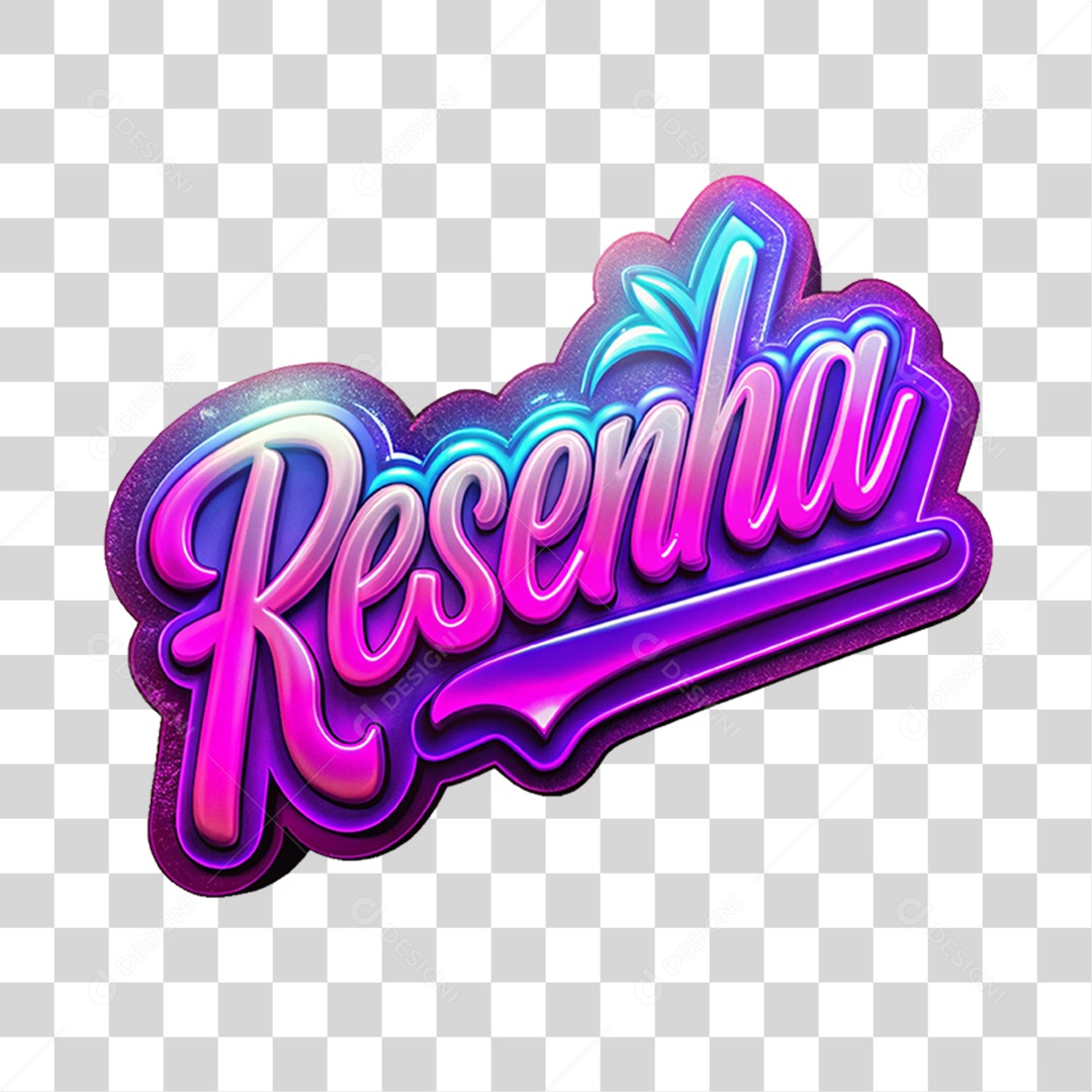 Selo 3D Resenha PNG Transparente