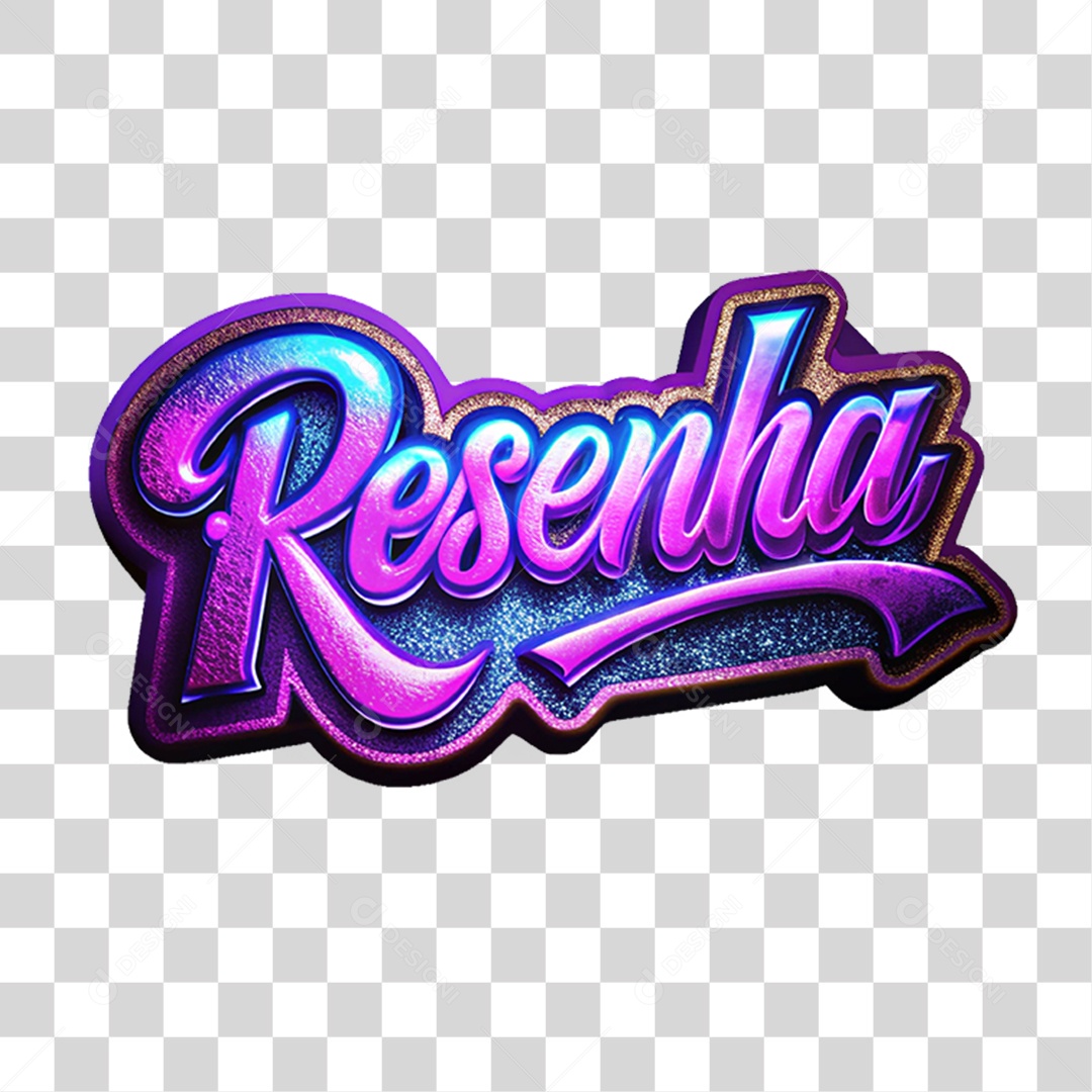 Selo 3D Resenha PNG Transparente