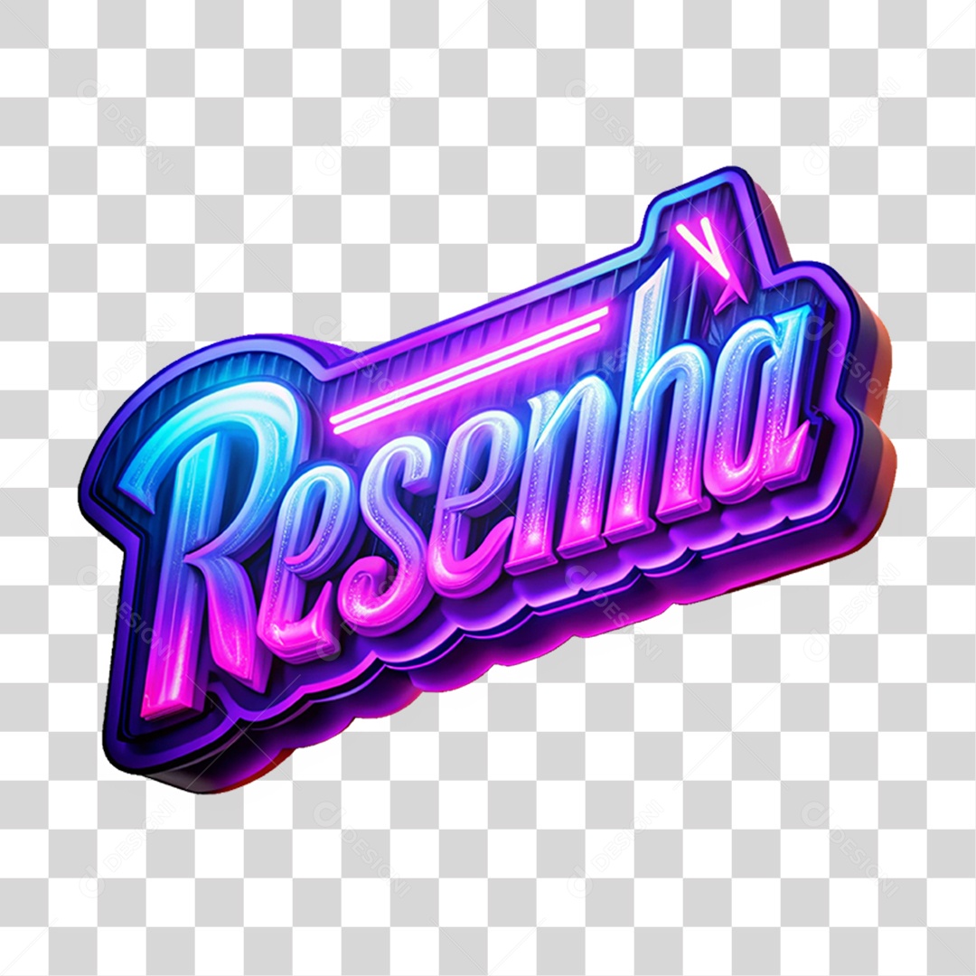 Selo 3D Resenha PNG Transparente