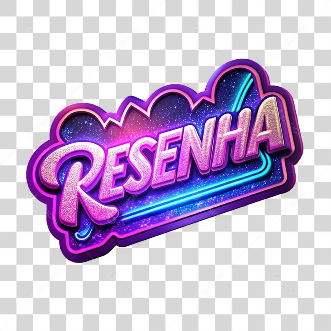 Selo 3D Resenha PNG Transparente