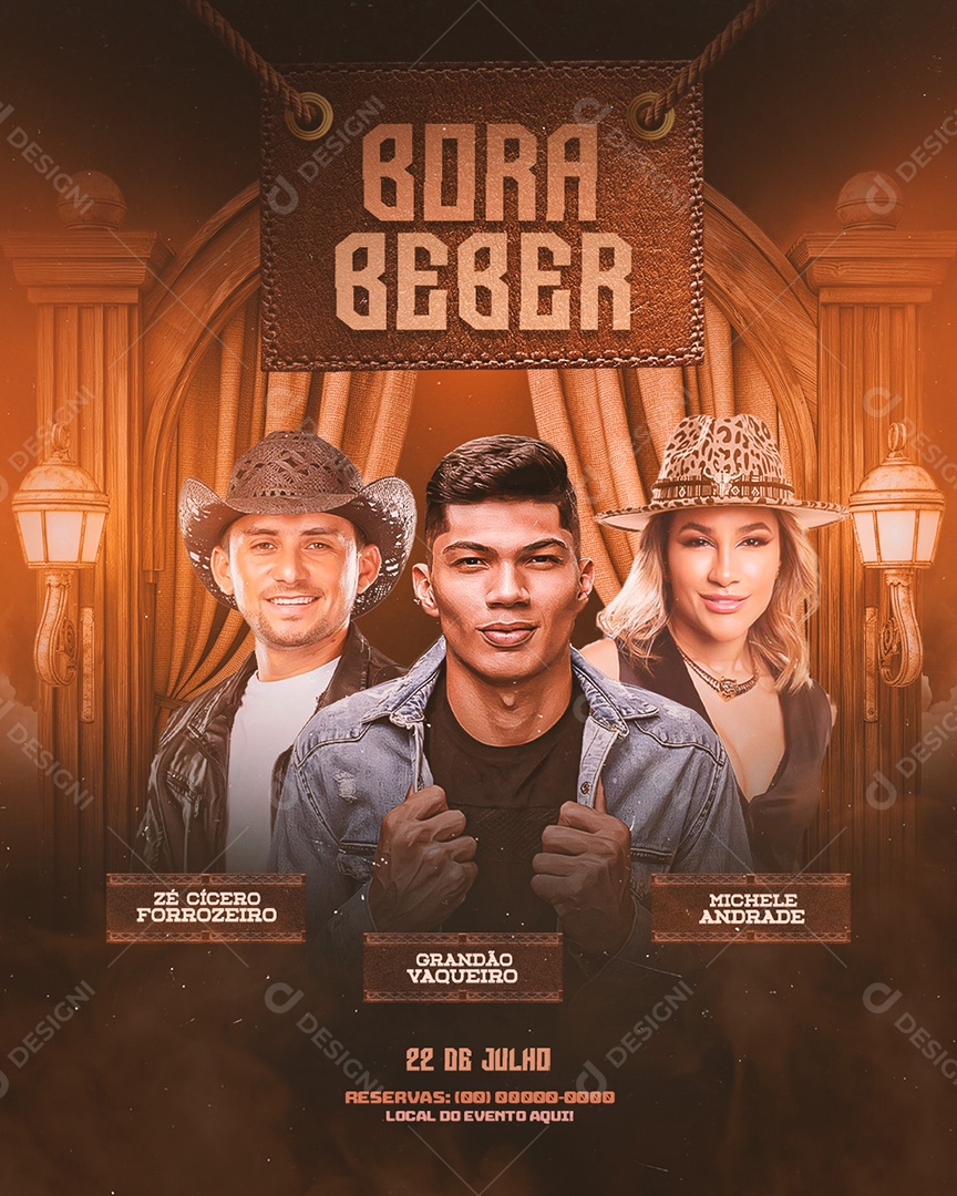 Flyer Story Bora Beber 22 de Julho Social Media PSD Editável