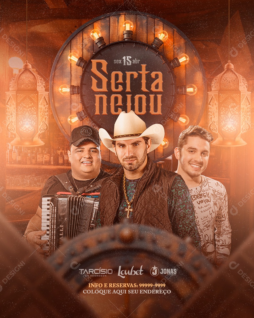 Flyer Sertanejou Sexta 15 de Abril Social Media PSD Editável