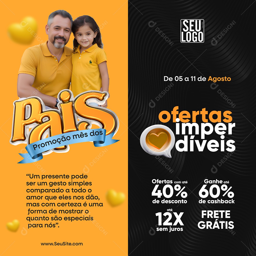 Father's Month Promotion from August 5 to 11: Unmissable Offers | Social Media PSD | Editable