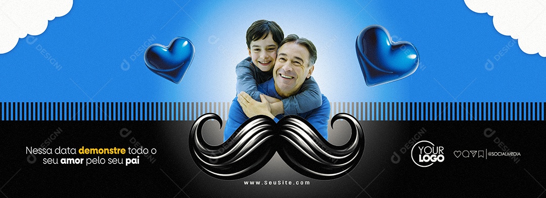 Banner Dia Dos Pais 11 de Agosto Nessa Data Demonstre todo o Amor pelo seu Pai Social Media PSD Editável