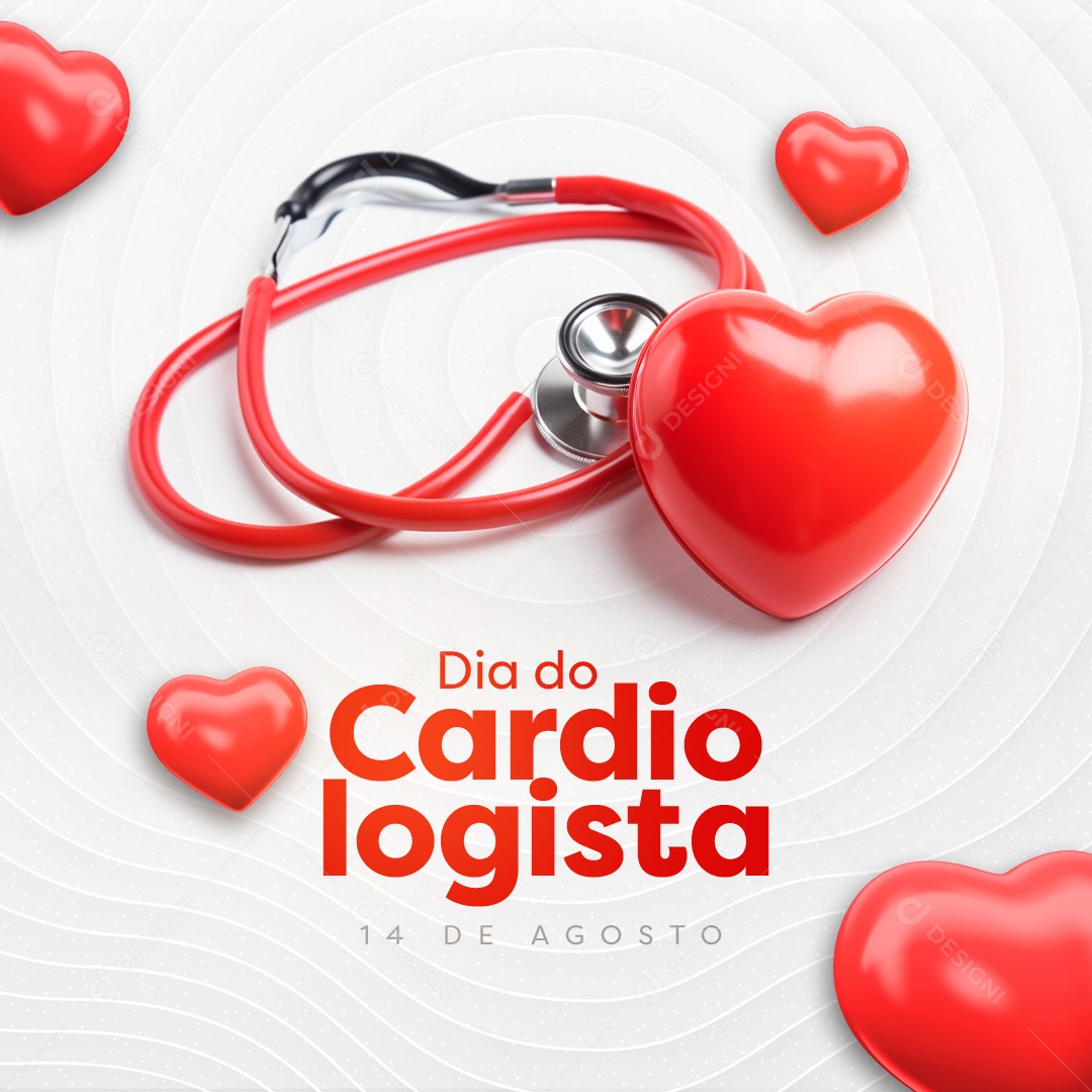 Dia do Cardiologista 14 de Agosto Social Media PSD Editável