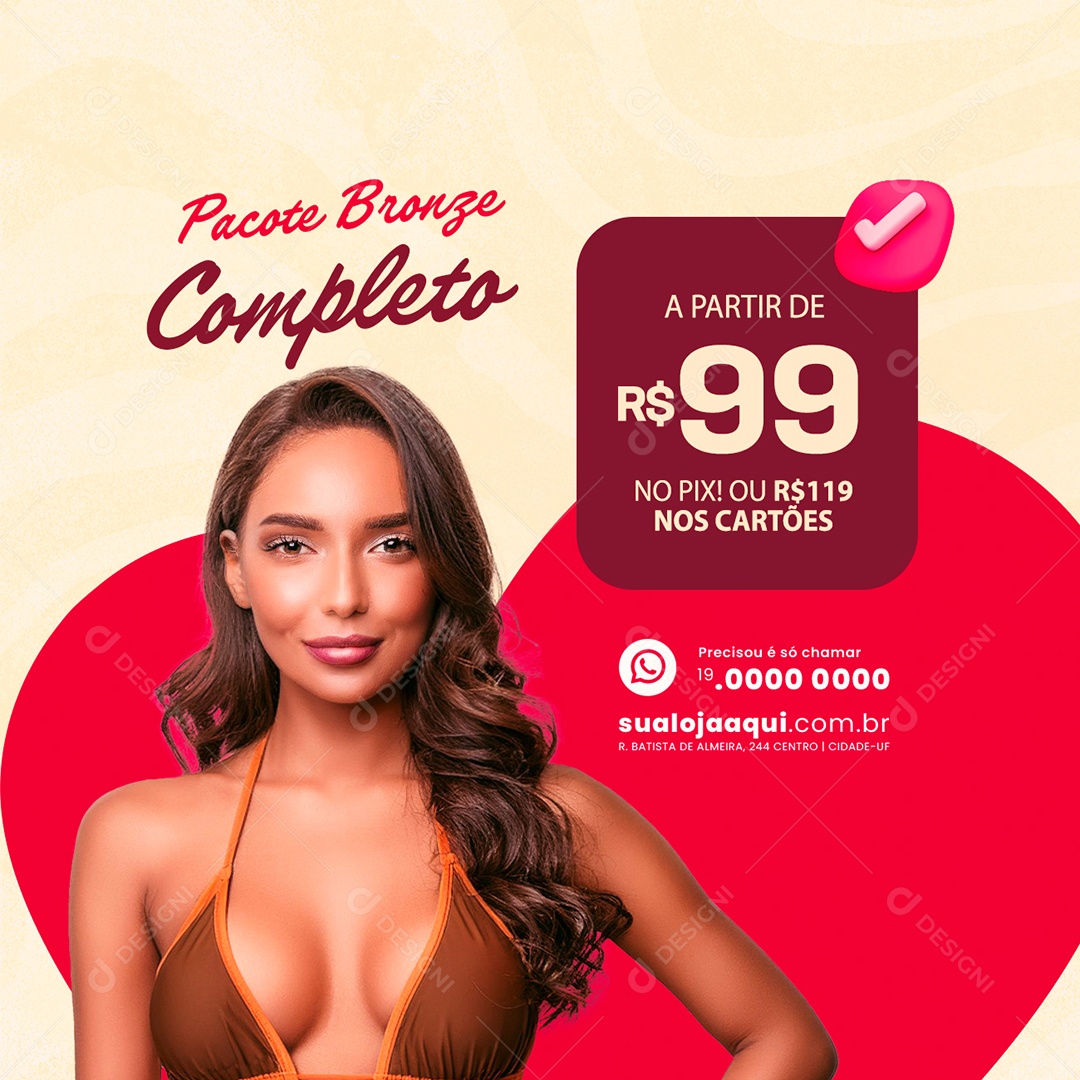 Bronzeamento Pacote Bronze Completo Social Media PSD Editável