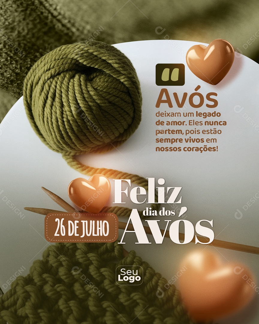 Feliz Dia dos Avós 26 de Julho Social Media PSD Editável