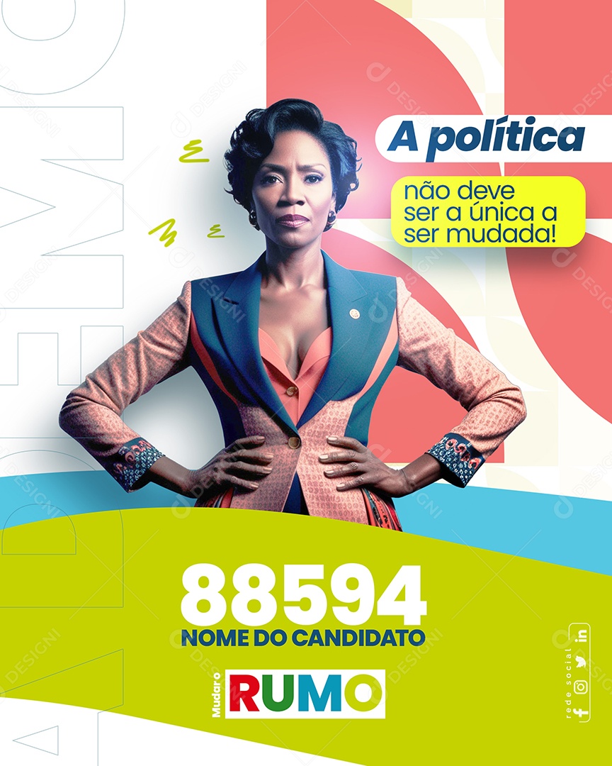 Política não Deve ser a Única a ser Mudada Social Media PSD Editável