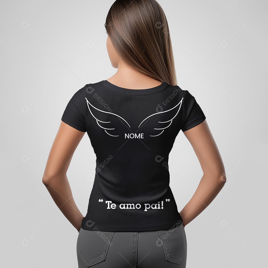 Mockup Camiseta Feminina PSD Editável