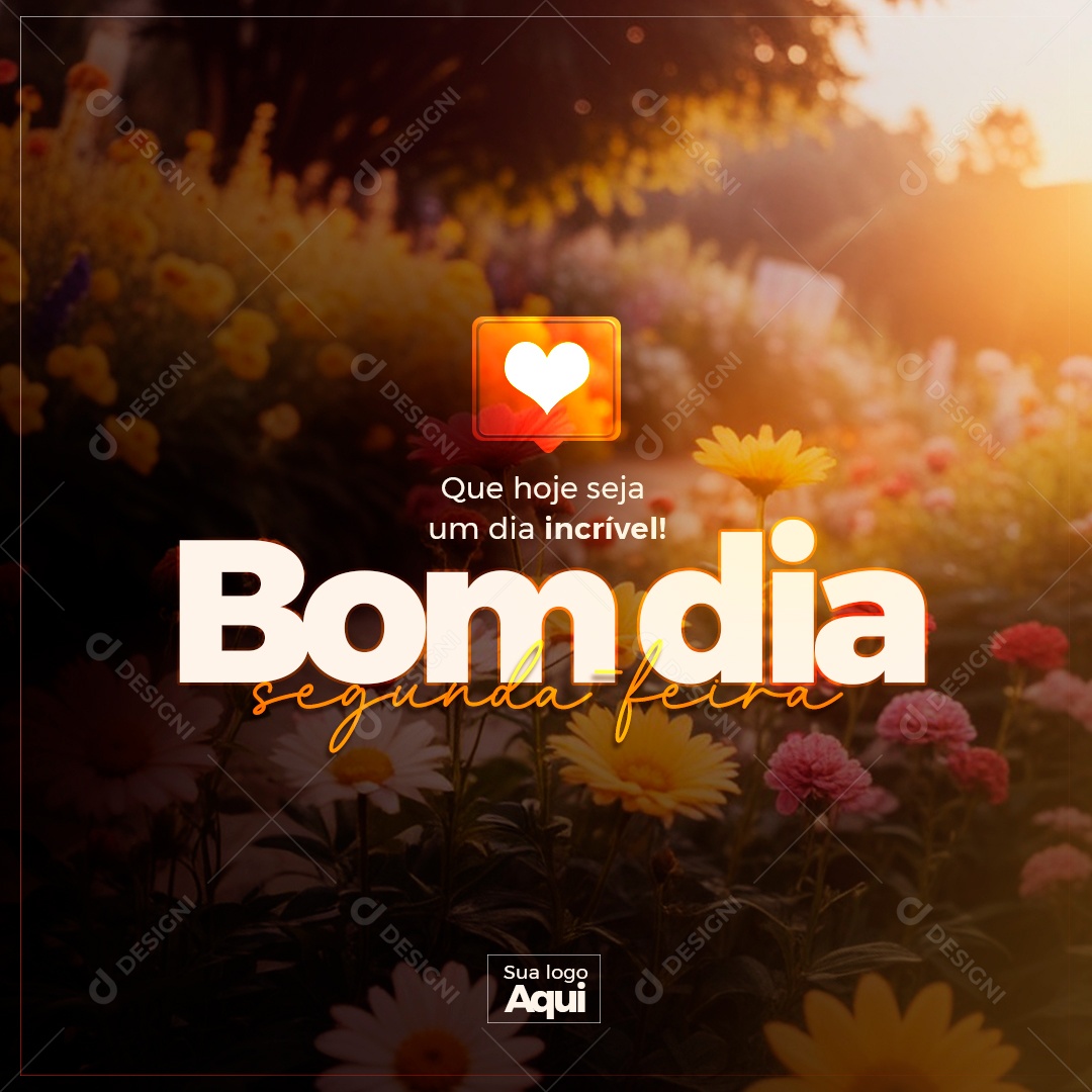 Bom dia Segunda-feira Social Media PSD Editável